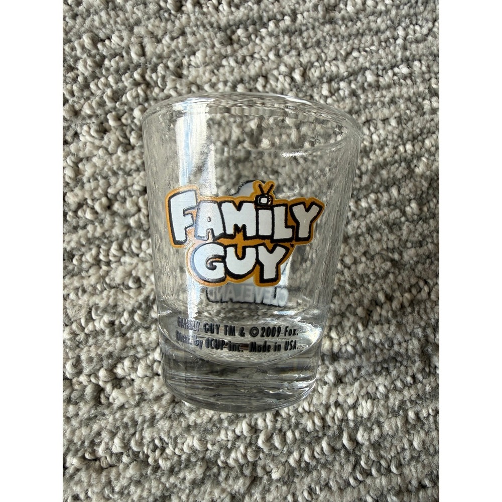 Family Guy Cleveland Brown Shot Glass 2009 Fox ICUP Clear Barware Collectible